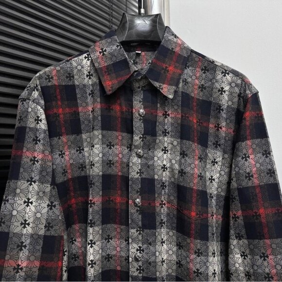 Chrome Hearts Black and Red Plaid Shirt - Picture 2 of 9